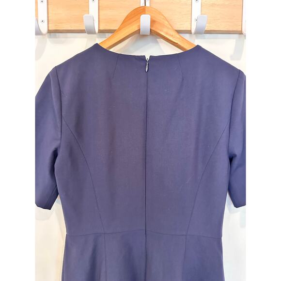 J. CREW Short Sleeve Mini Bi-Stretch Wool Dress Navy Blue Women's 6 Small - Picture 7 of 10